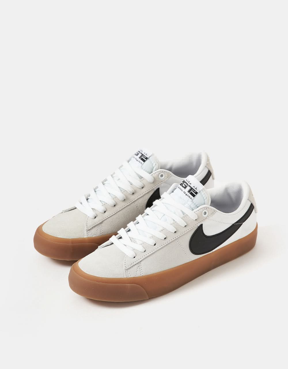 Nike SB Zoom Blazer Low Pro GT Skate Shoes - White/Black-White-White - Image 3