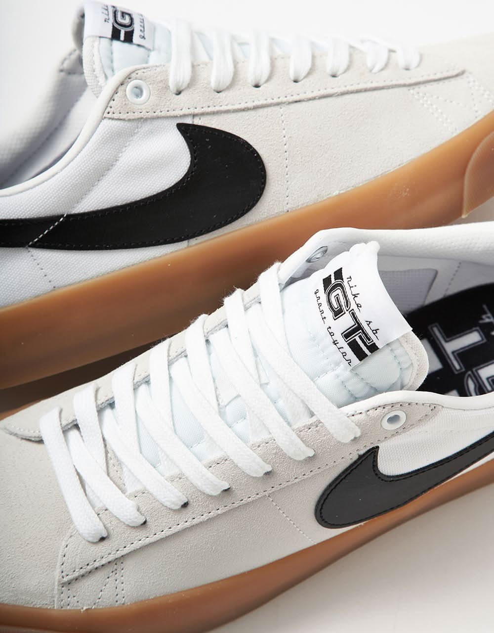 Nike SB Zoom Blazer Low Pro GT Skate Shoes - White/Black-White-White - Image 4