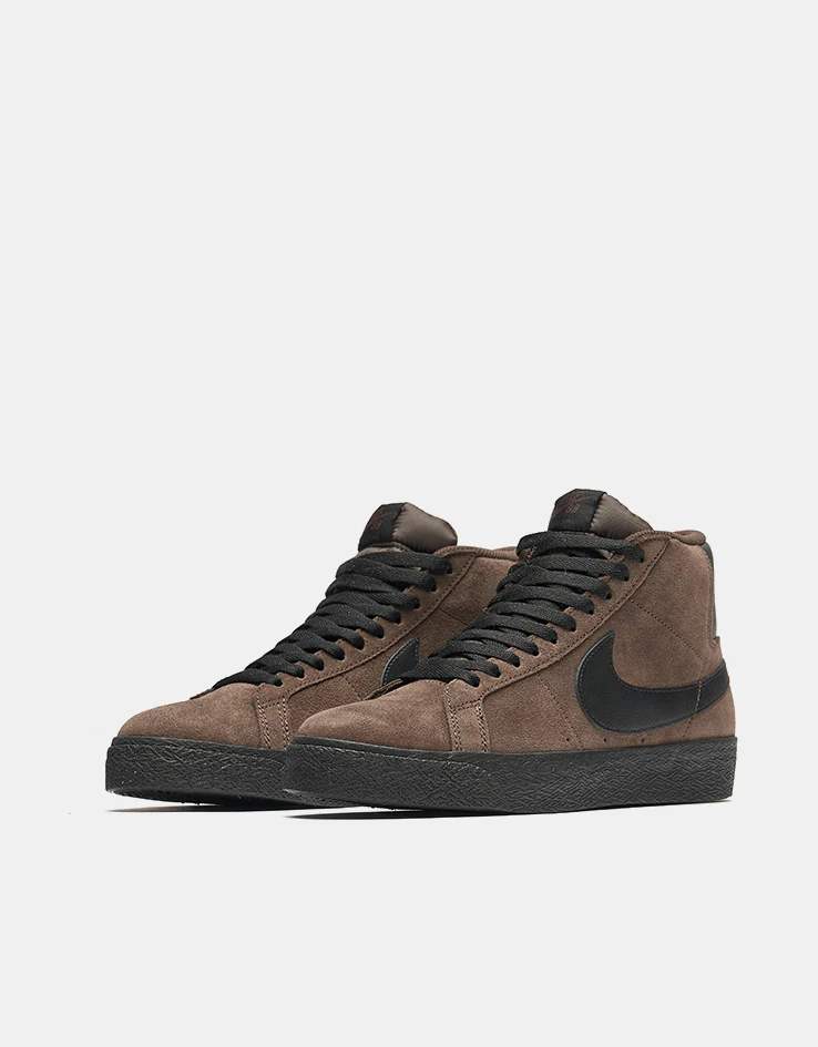 Nike SB Zoom Blazer Mid Skate Shoes - Baroque Brown/Black-Baroque Brown - Image 3