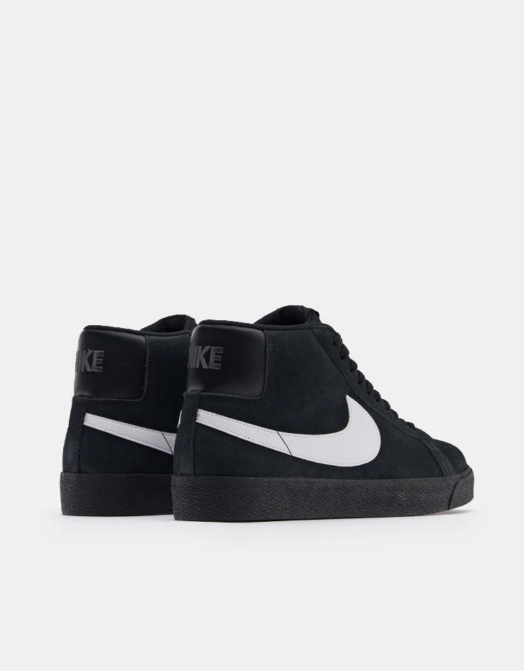 Nike SB Zoom Blazer Mid Skate Shoes - Black/White-Black-Black - Image 4