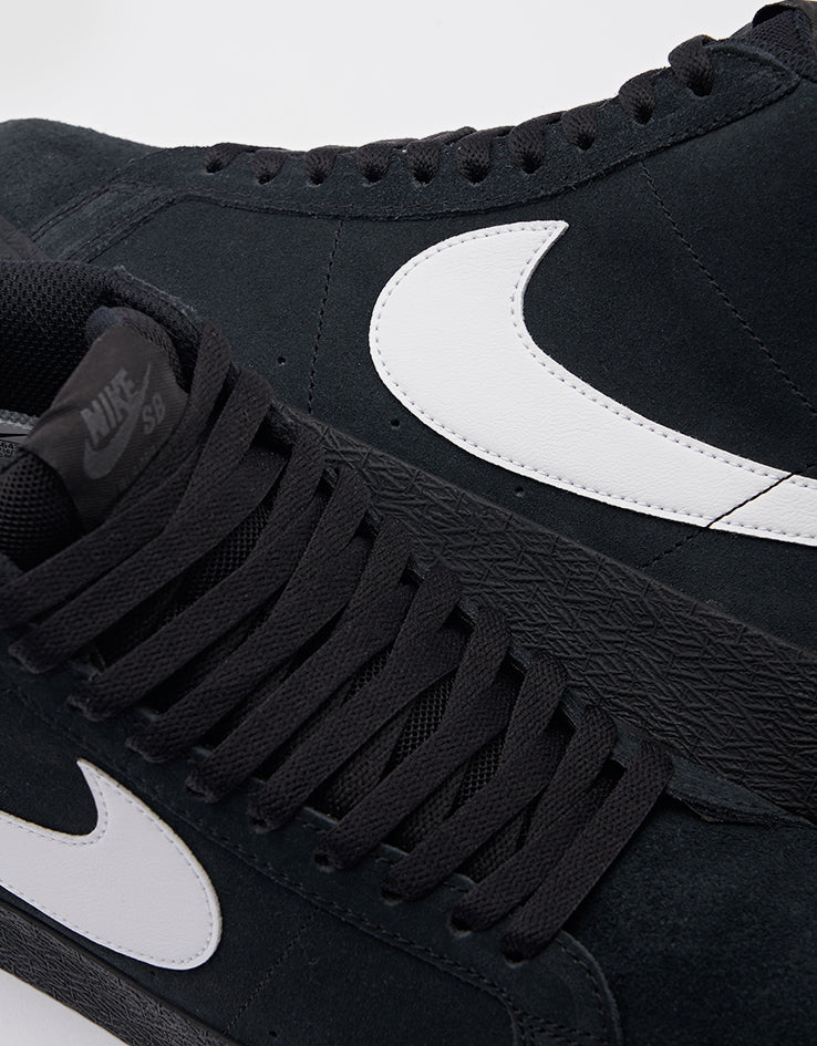 Nike SB Zoom Blazer Mid Skate Shoes - Black/White-Black-Black - Image 5