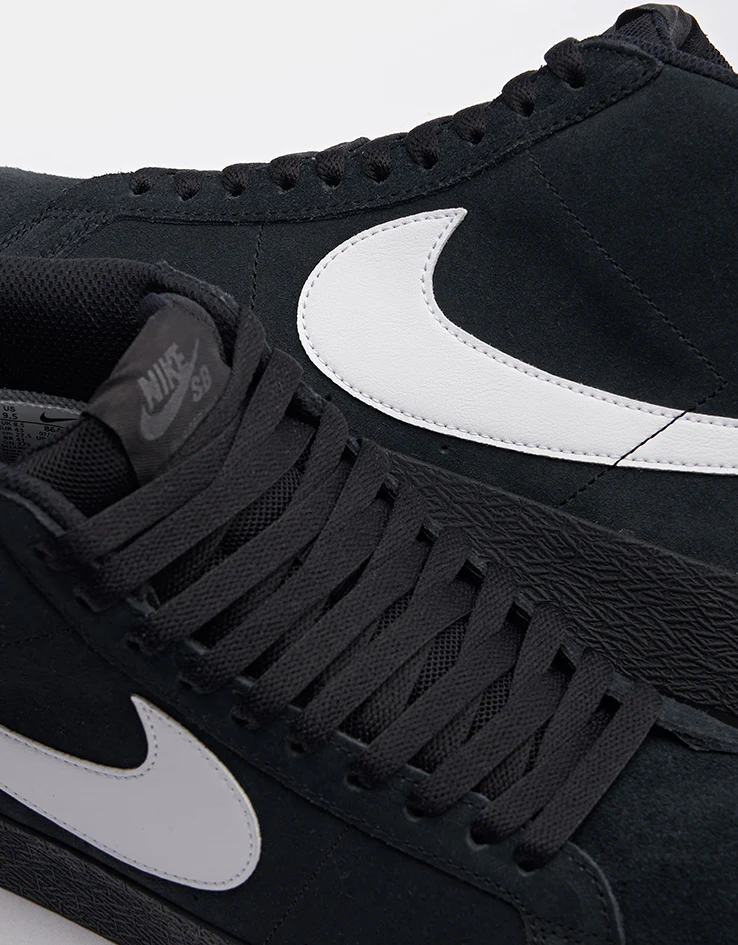 Nike SB Zoom Blazer Mid Skate Shoes - Black/White-Black-Black - Image 7