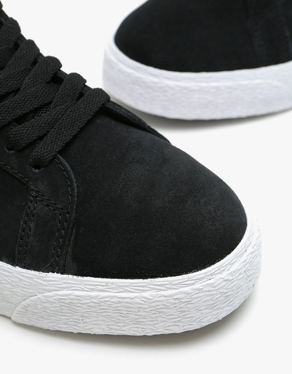 Nike SB Zoom Blazer Mid Skate Shoes - Black/White-White-White - Image 6