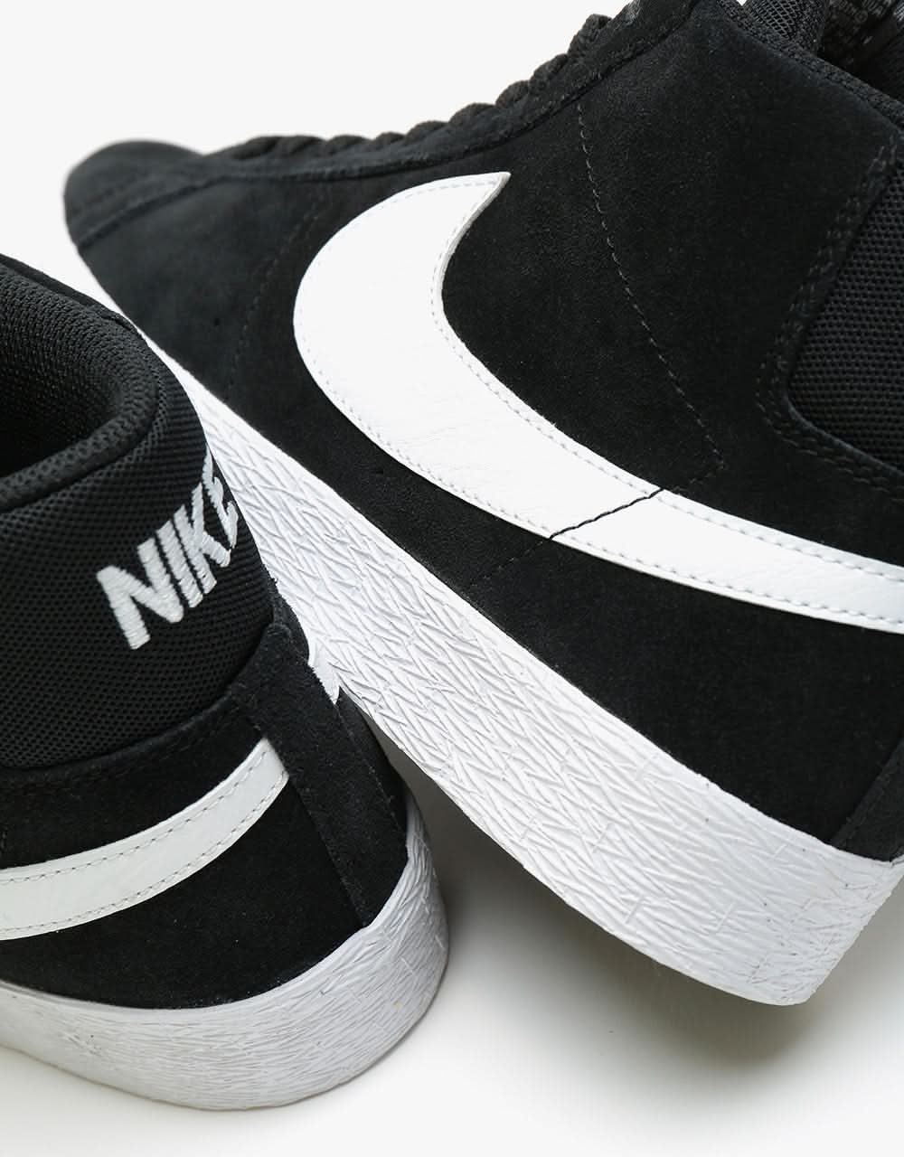 Nike SB Zoom Blazer Mid Skate Shoes - Black/White-White-White - Image 7