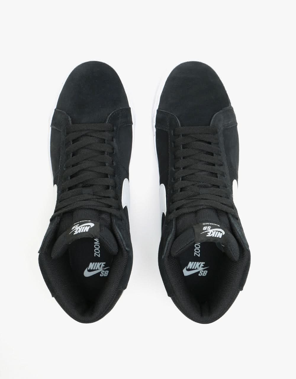 Nike SB Zoom Blazer Mid Skate Shoes - Black/White-White-White - Image 8