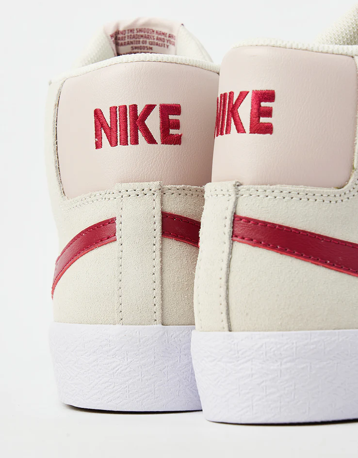 Nike SB Zoom Blazer Mid Skate Shoes - Pale Ivory/Noble Red-Silt Red-White - Image 5