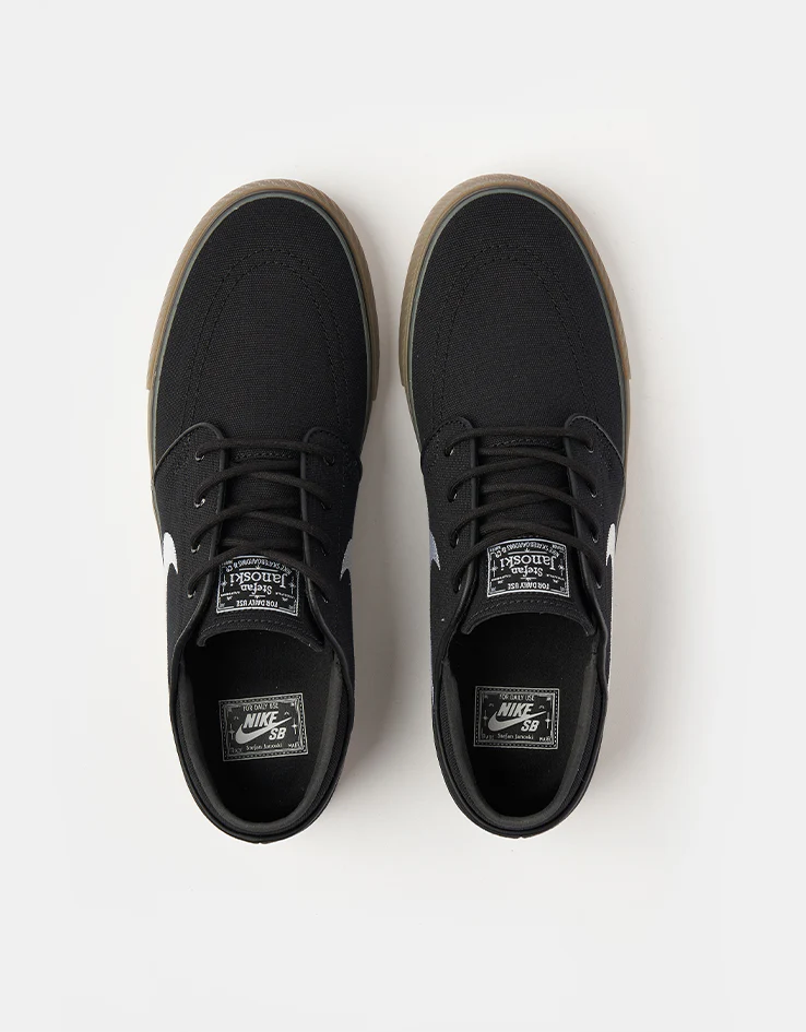 Nike SB Zoom Janoski OG+ Canvas Skate Shoes - Black/White-Black-White - Image 2