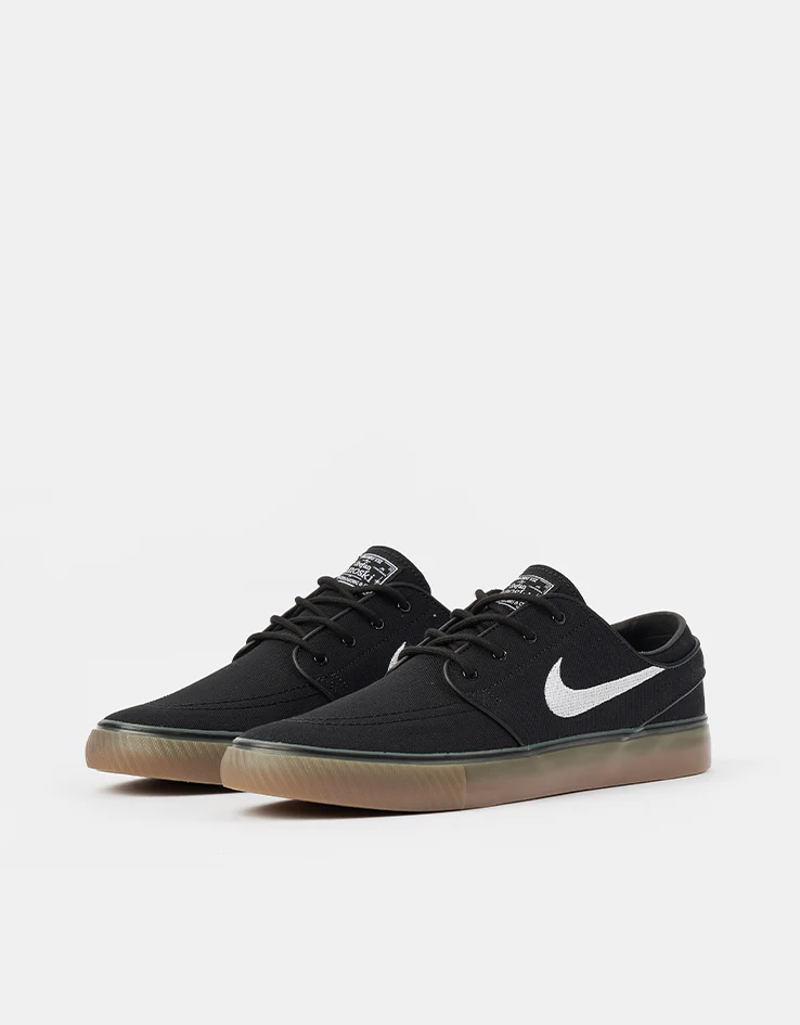 Nike SB Zoom Janoski OG+ Canvas Skate Shoes - Black/White-Black-White - Image 3