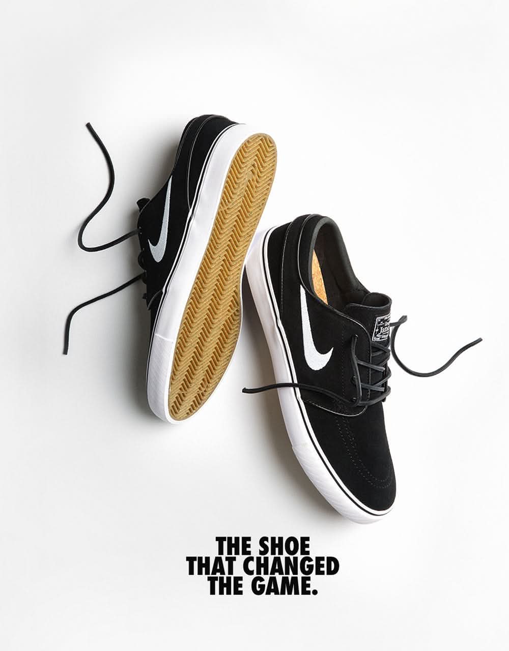 Nike SB Zoom Janoski OG+ Skate Shoes - Black/White-Black-White - Image 3