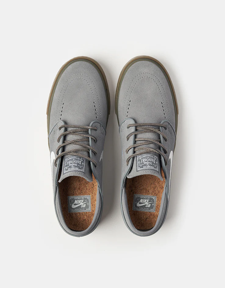 Nike SB Zoom Janoski OG+ Skate Shoes - Cool Grey/White-Cool Grey - Image 2
