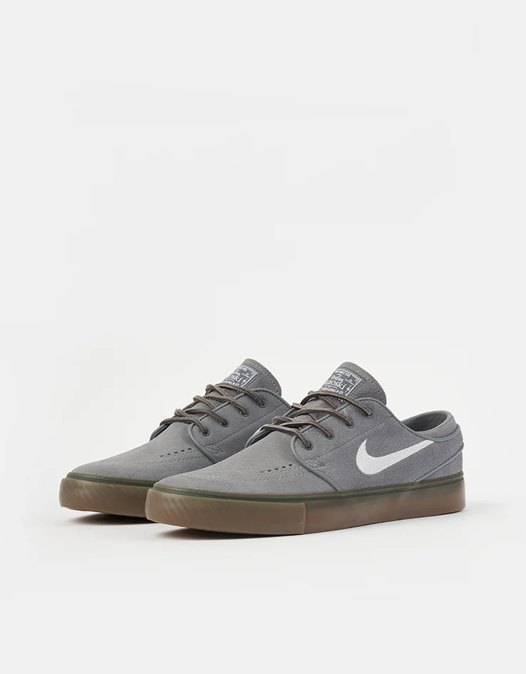 Nike SB Zoom Janoski OG+ Skate Shoes - Cool Grey/White-Cool Grey - Image 3