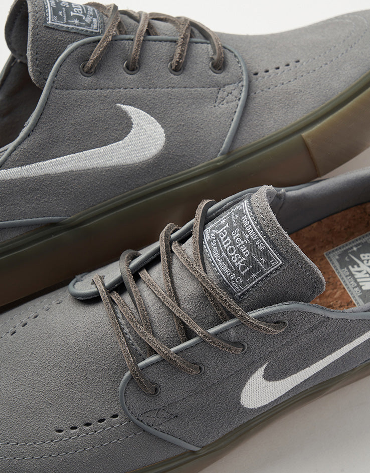 Nike SB Zoom Janoski OG+ Skate Shoes - Cool Grey/White-Cool Grey - Image 5