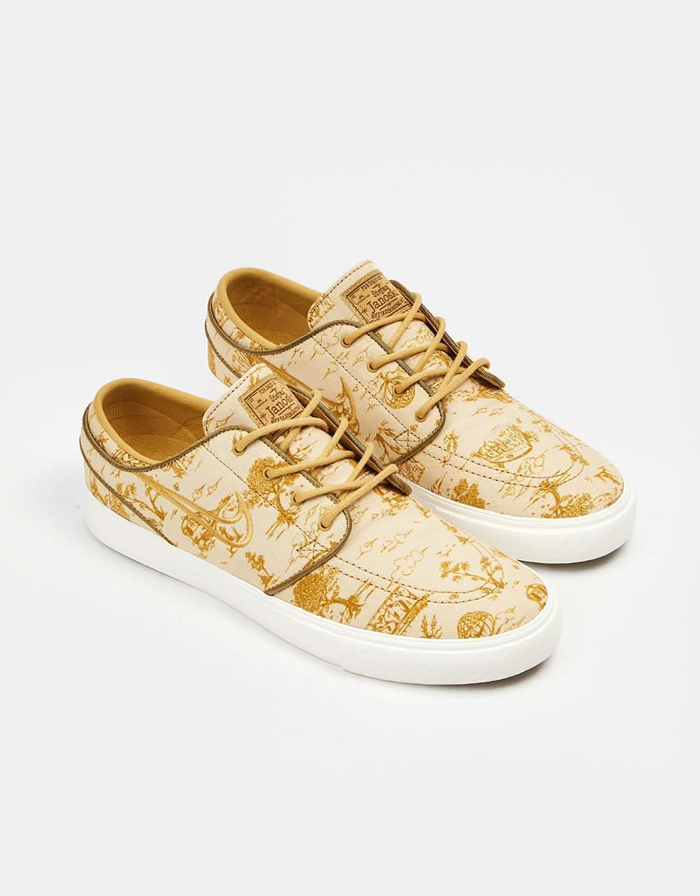 Nike SB Zoom Janoski OG+ Premium Skate Shoes - Sesame/Flt Gold-Bronzine-Sail-Court Blue-Gum Lt Brown - Image 3