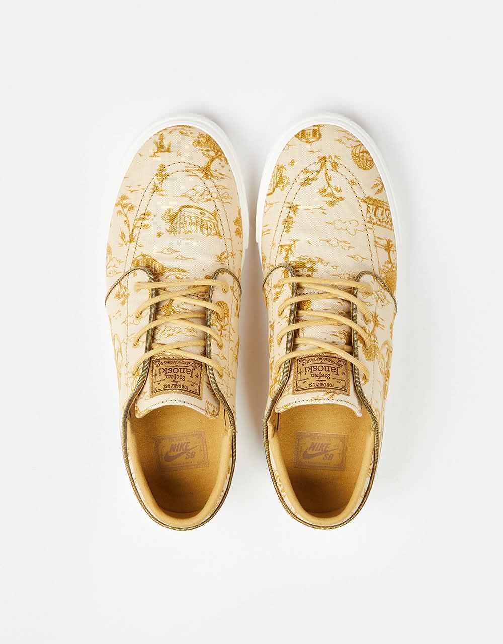 Nike SB Zoom Janoski OG+ Premium Skate Shoes - Sesame/Flt Gold-Bronzine-Sail-Court Blue-Gum Lt Brown - Image 5