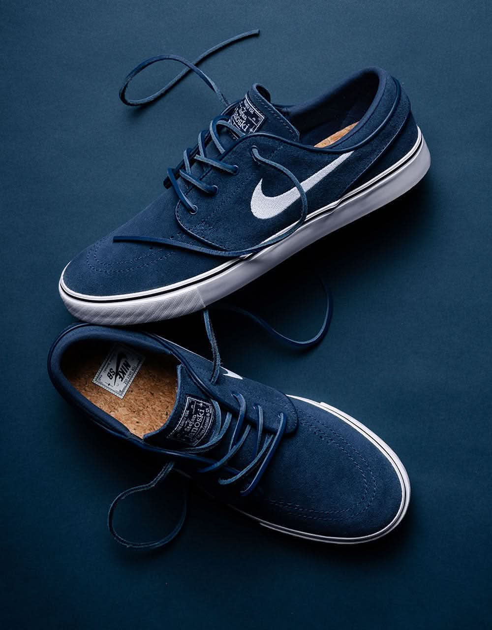 Nike SB Zoom Janoski OG+ Skate Shoes - Navy/White-Navy-White-Gum Lt Brown - Image 2