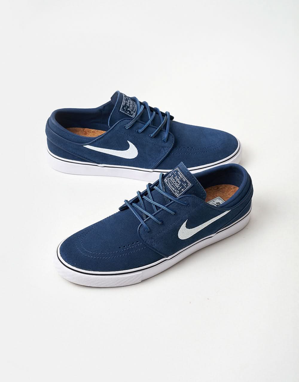 Nike SB Zoom Janoski OG+ Skate Shoes - Navy/White-Navy-White-Gum Lt Brown - Image 8