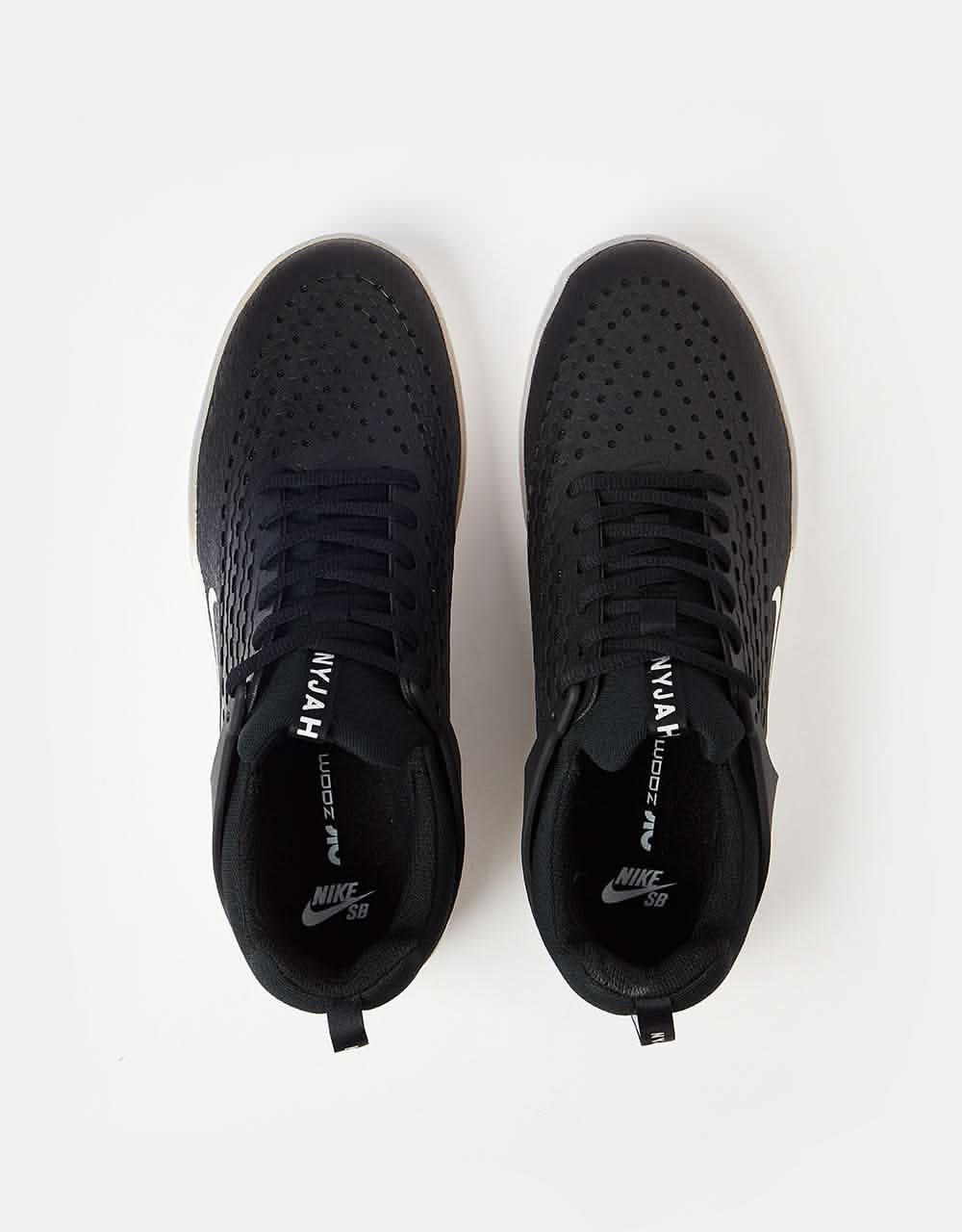 Nike SB Zoom Nyjah 3 Skate Shoes - Black/White-Black-Summit White - Image 6