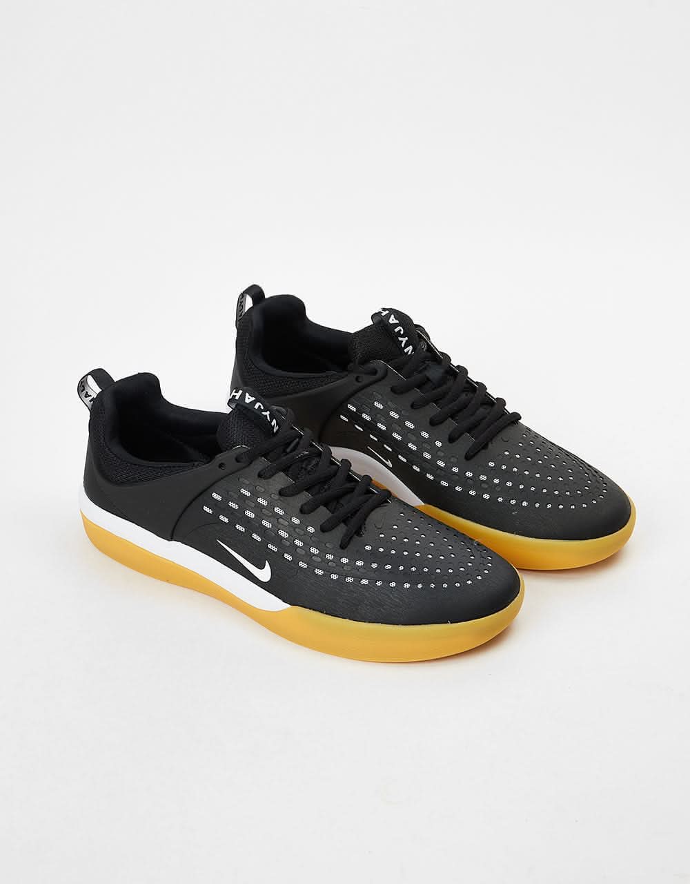 Nike SB Zoom Nyjah 3 Skate Shoes - Black/White-Black-White-Gum Lt Brown - Image 2