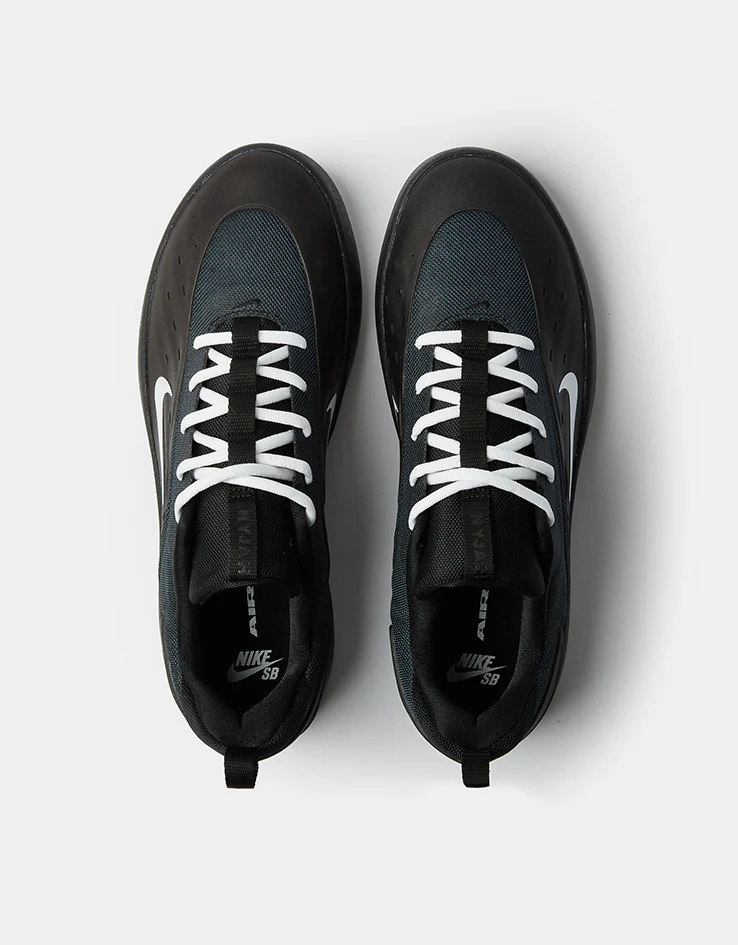 Nike SB Zoom Nyjah 4 Skate Shoes - Black/White-Black-White - Image 2