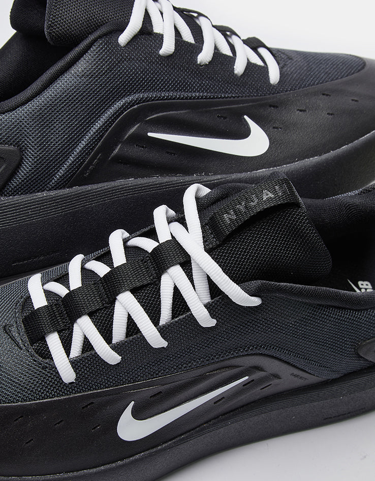 Nike SB Zoom Nyjah 4 Skate Shoes - Black/White-Black-White - Image 5