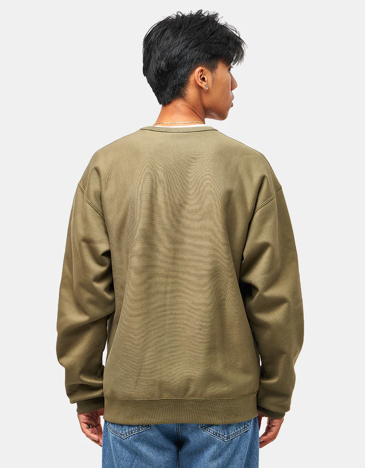 Nike Solo Swoosh Crew - Medium Olive/Medium Olive/White - Image 3