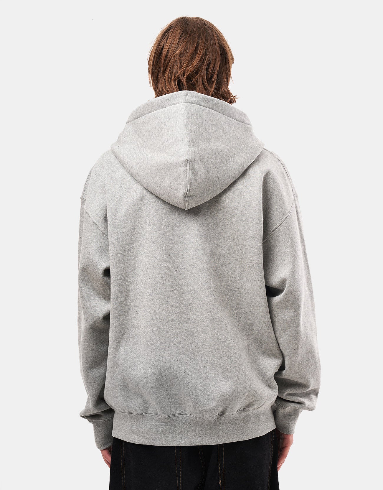 Nike Solo Swoosh Full Zip Hoodie - Dark Grey Heather/White - Image 2