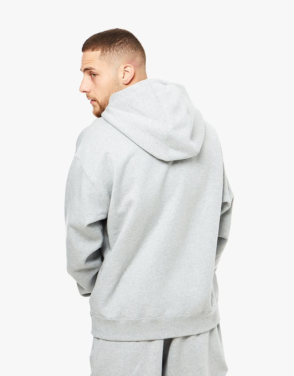 Nike Solo Swoosh Pullover Hoodie - Dark Grey Heather/White - Image 3