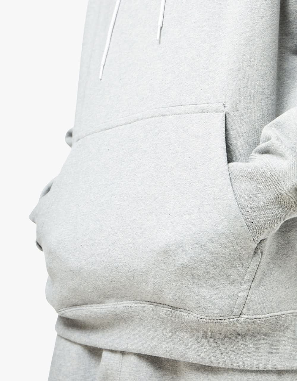 Nike Solo Swoosh Pullover Hoodie - Dark Grey Heather/White - Image 6