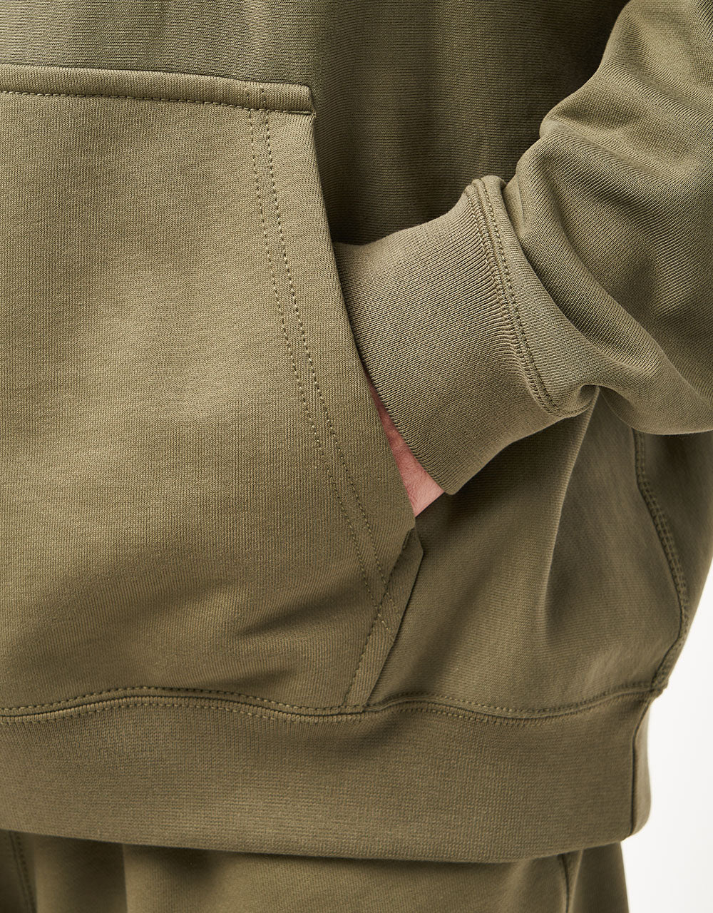Nike Solo Swoosh Pullover Hoodie - Medium Olive/Medium Olive/White - Image 5