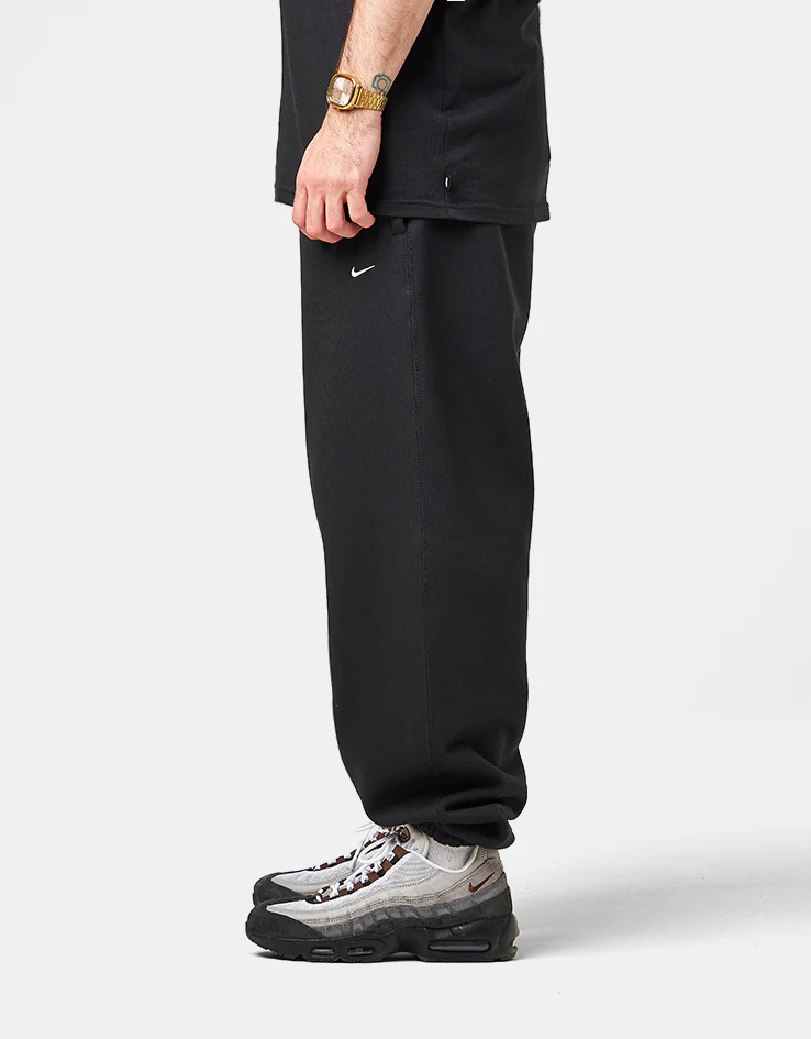 Nike Solo Swoosh Sweatpants - Black/White - Image 3