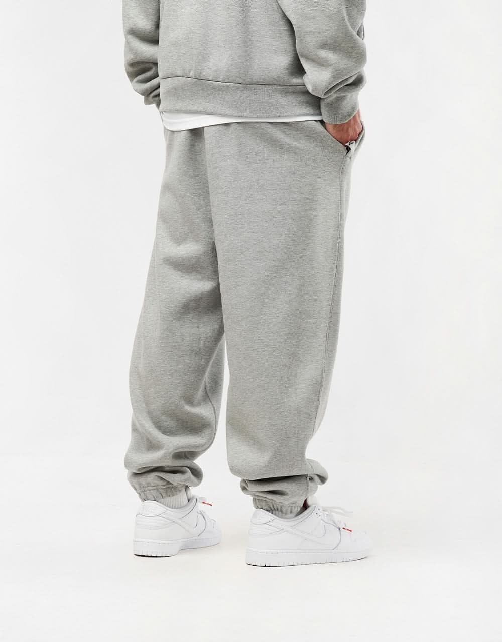 Nike Solo Swoosh Sweatpants - Dark Grey Heather/White - Image 2