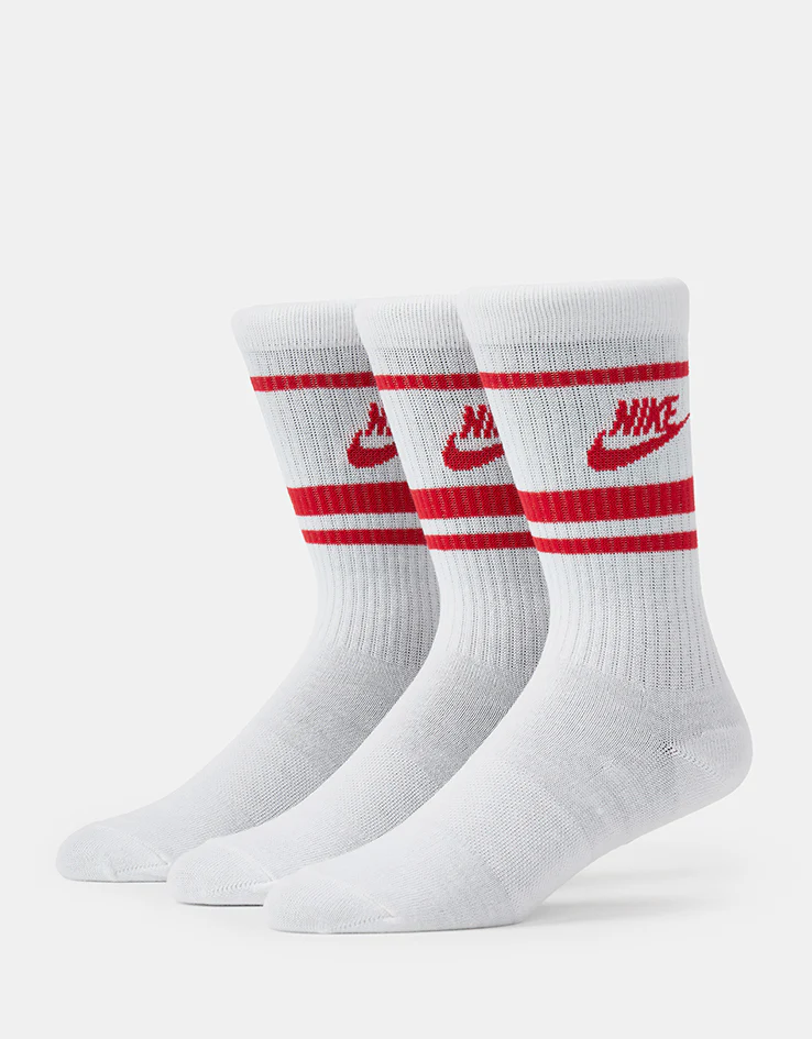 Nike Dri-FIT Everyday Essential 3 Pack Crew Socks - White/University