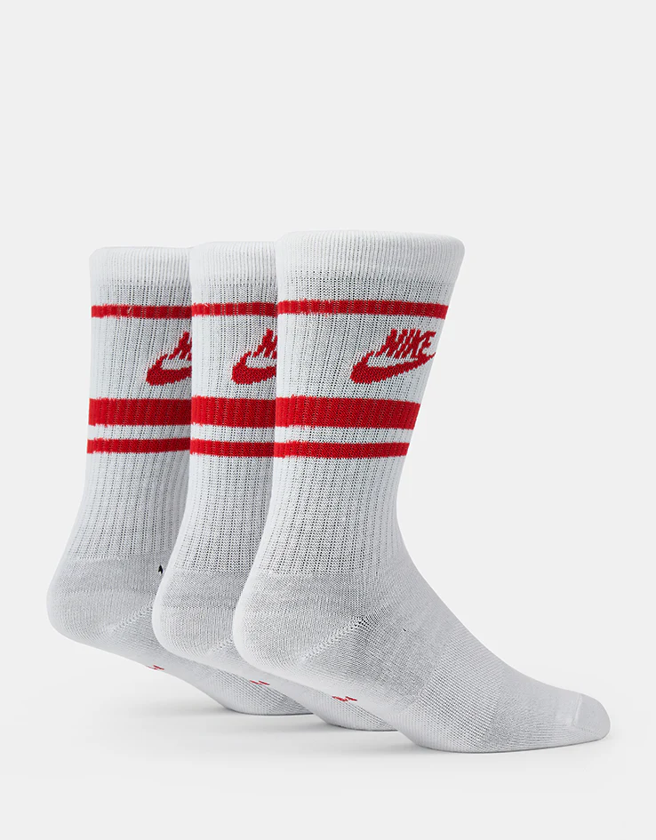 Nike Dri-FIT Everyday Essential 3 Pack Crew Socks - White/University - Image 4