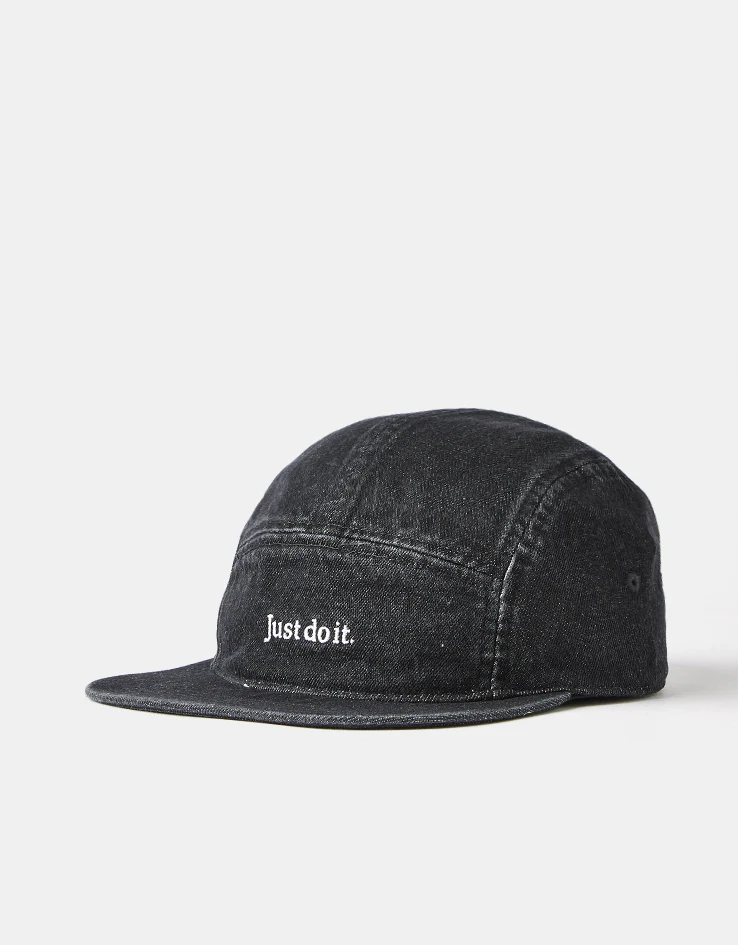 Nike Unstructured Denim JDI Cap - Black/Black/White