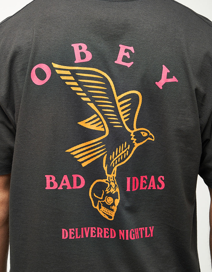 Obey Bad Ideas Eagle T-Shirt - Vintage Black - Image 3
