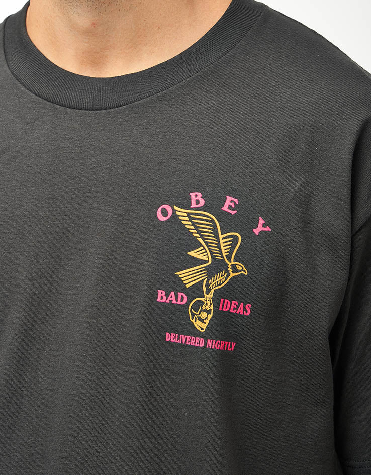 Obey Bad Ideas Eagle T-Shirt - Vintage Black - Image 4