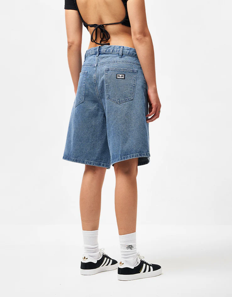 Obey Bigwig Baggy Denim Shorts - Light Indigo - Image 8