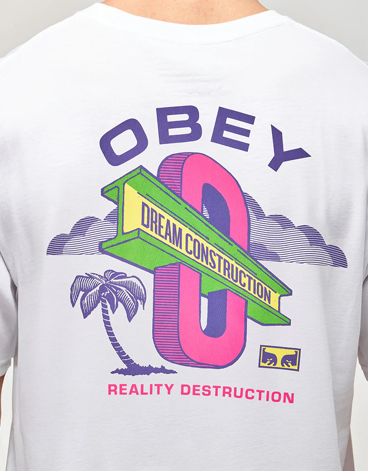 Obey Dream Construction T-Shirt - White - Image 3