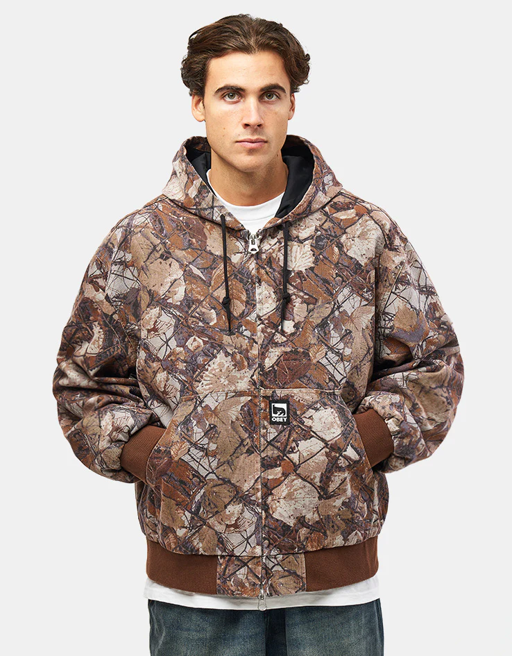 Obey Glen Zip Up Jacket - Fence Camo Multi - Image 3