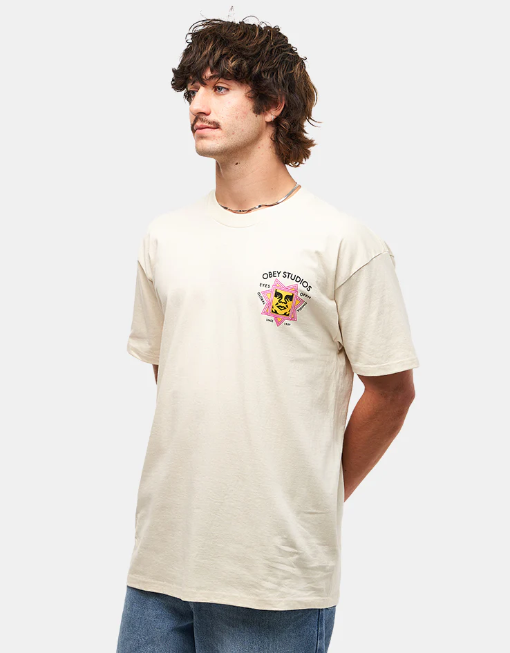 Obey Global Visuals T-Shirt - Cream - Image 2