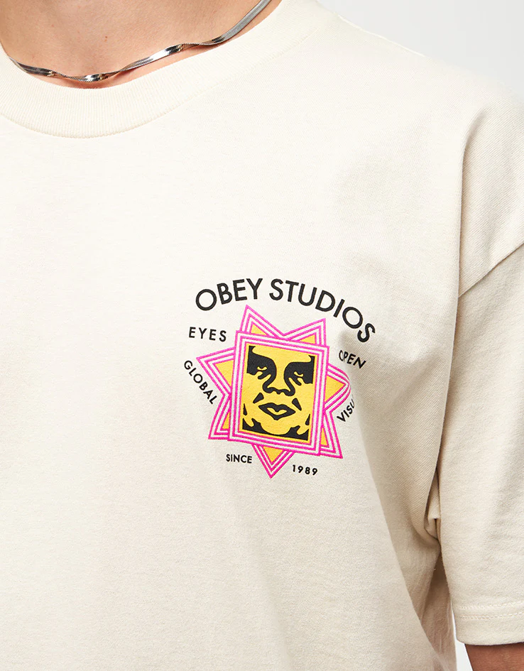 Obey Global Visuals T-Shirt - Cream - Image 4