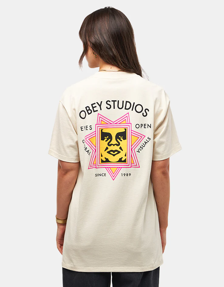 Obey Global Visuals T-Shirt - Cream - Image 5