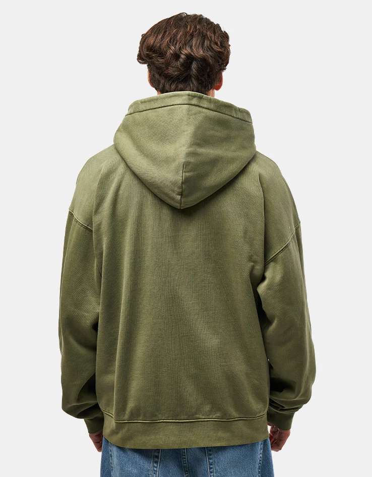 Obey Hybrid Faded Zip Hoodie - Deep Lichen Green Faded Wash - Image 3