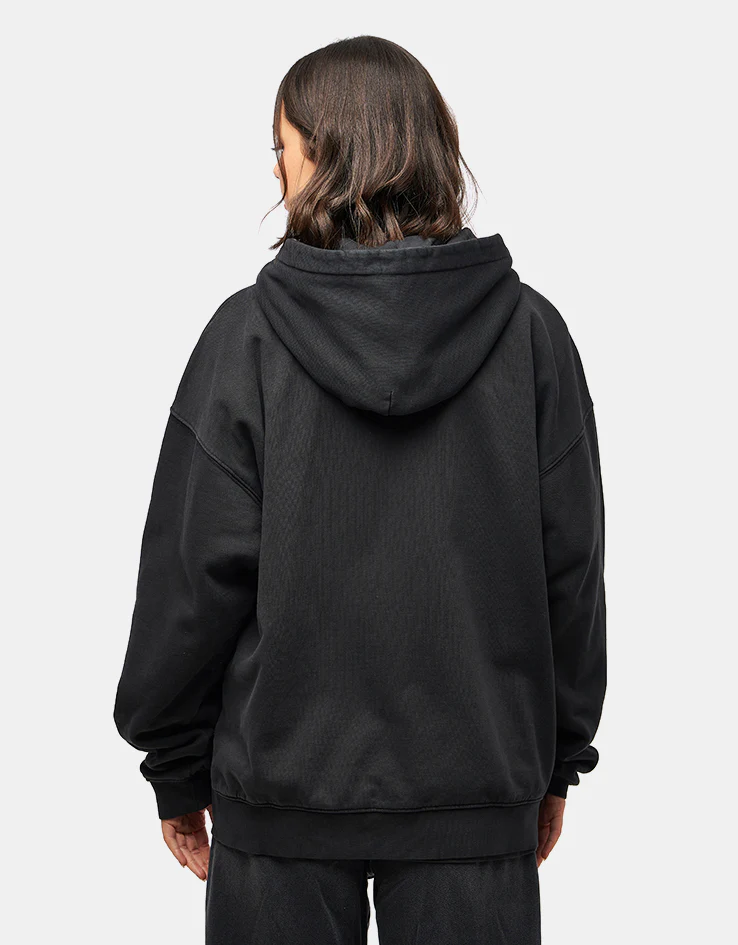 Obey Hybrid Faded Zip Hoodie - Digital Black Faded Wash - Image 7