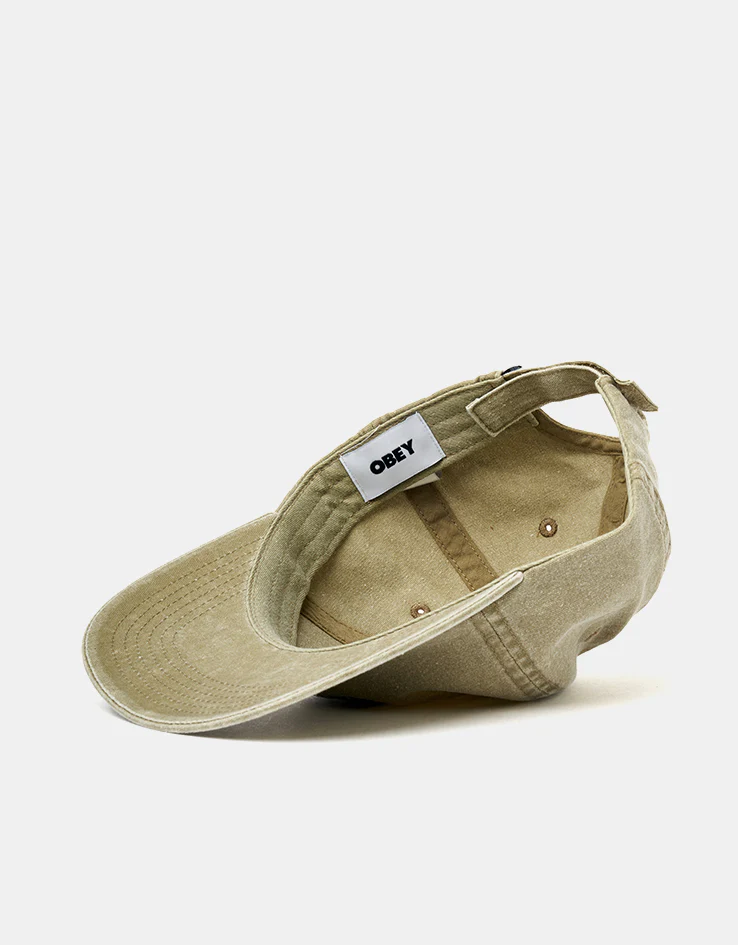 Obey Icon Eyes Pigment 6 Panel Velcro Back Cap - Pigment Khaki - Image 5