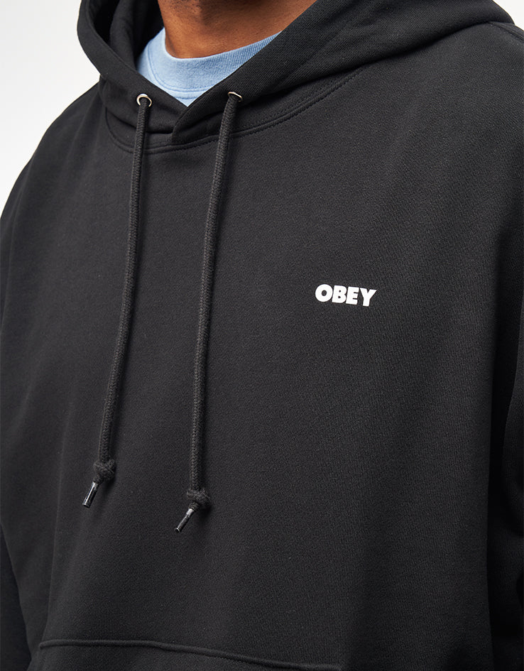 Obey Icon Stencil Flame Pullover Hoodie - Black - Image 3