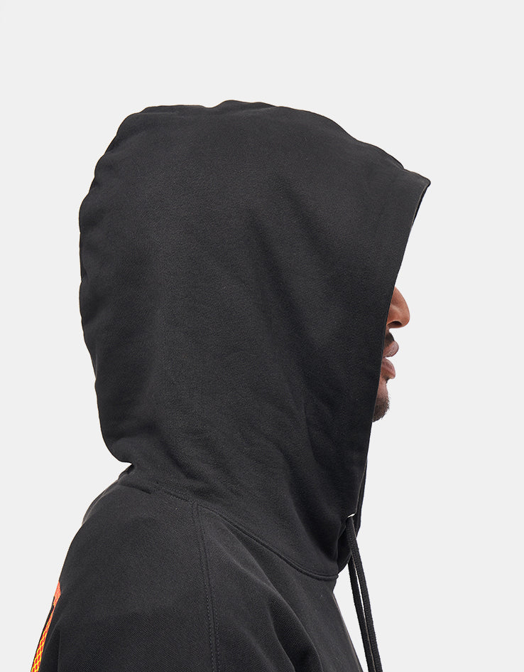 Obey Icon Stencil Flame Pullover Hoodie - Black - Image 6