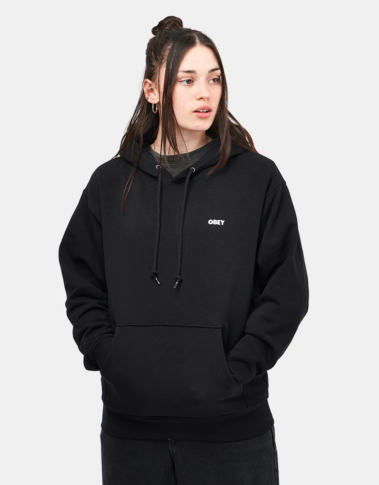 Obey Icon Stencil Flame Pullover Hoodie - Black - Image 8