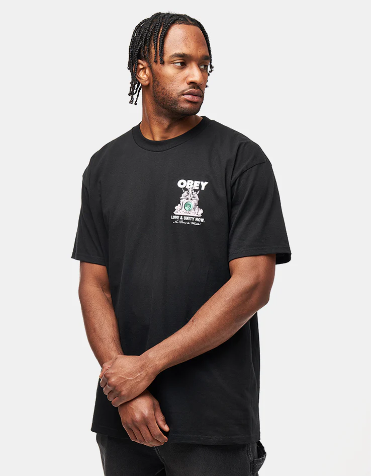 Obey Love & Unity Now T-Shirt - Black - Image 2