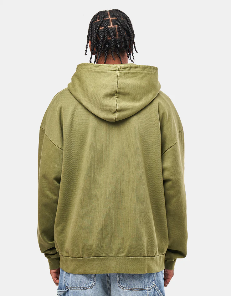 Obey Lowercase Pigment Hood Pullover Hoodie - Pigment Moss Green - Image 2
